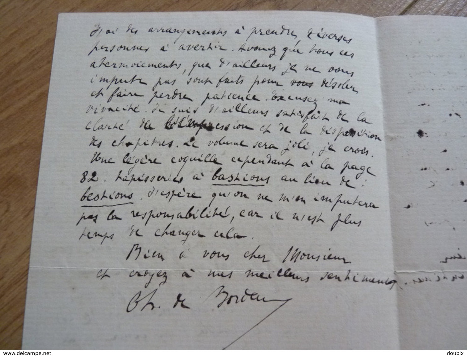 Charles de BORDEU (1857-1926) Ecrivain & Poète. Ami Francis JAMMES. Maire ABOS. BEARN. 2 x Autographe