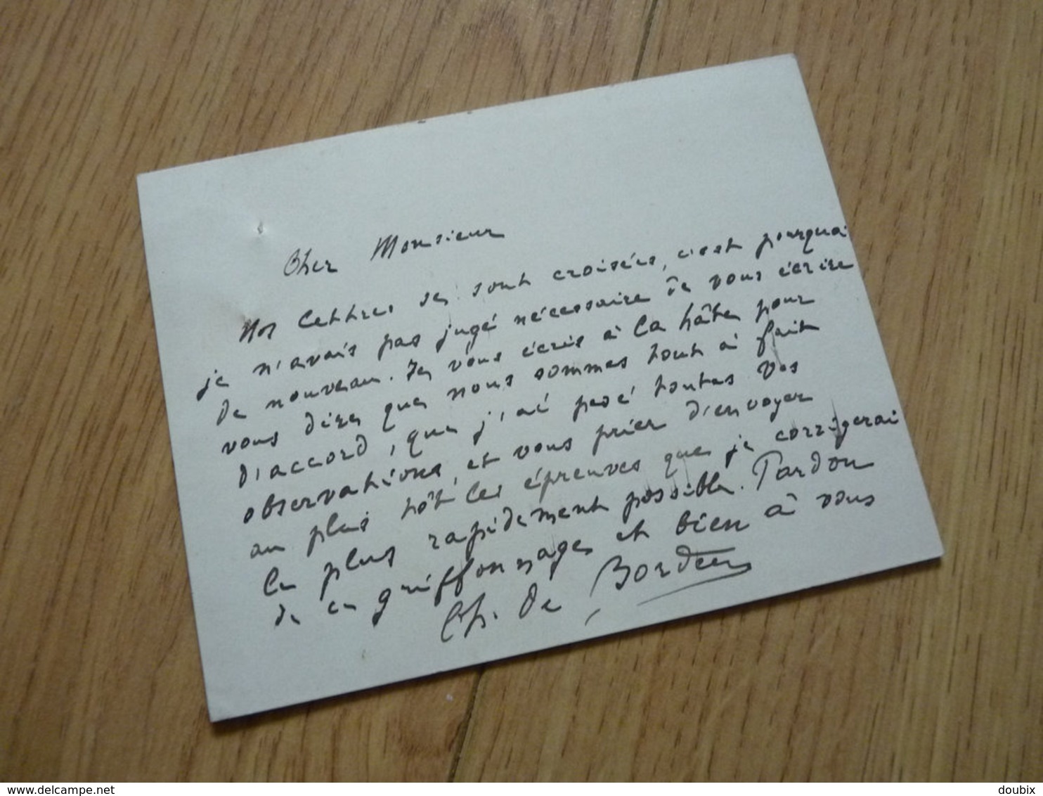 Charles de BORDEU (1857-1926) Ecrivain & Poète. Ami Francis JAMMES. Maire ABOS. BEARN. 2 x Autographe