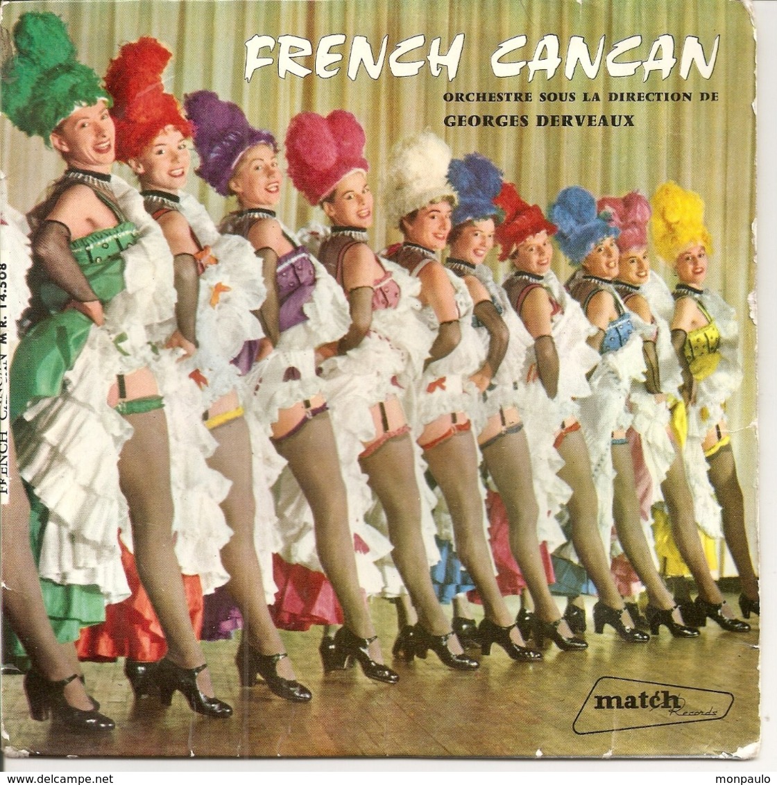 Vinyles. 45 T. French Cancan. Orchestre Georges Derveaux. La Vie Parisienne (4 Titres) Studio Match Record - Musicals