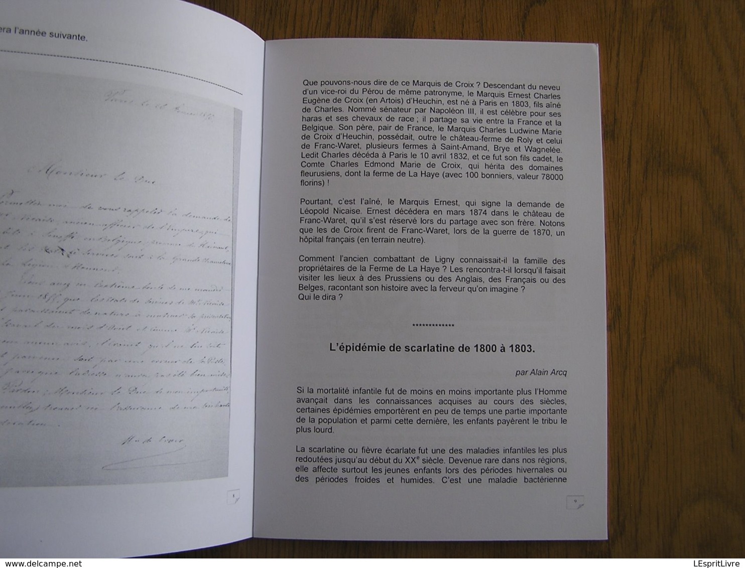 BULLETIN DES AMIS DE LIGNY N° 39 Histoire 1er EMPIRE 1815 Napoléon Epidémie Fontaine L'Evêque Maladie Peste Russie - Geschiedenis