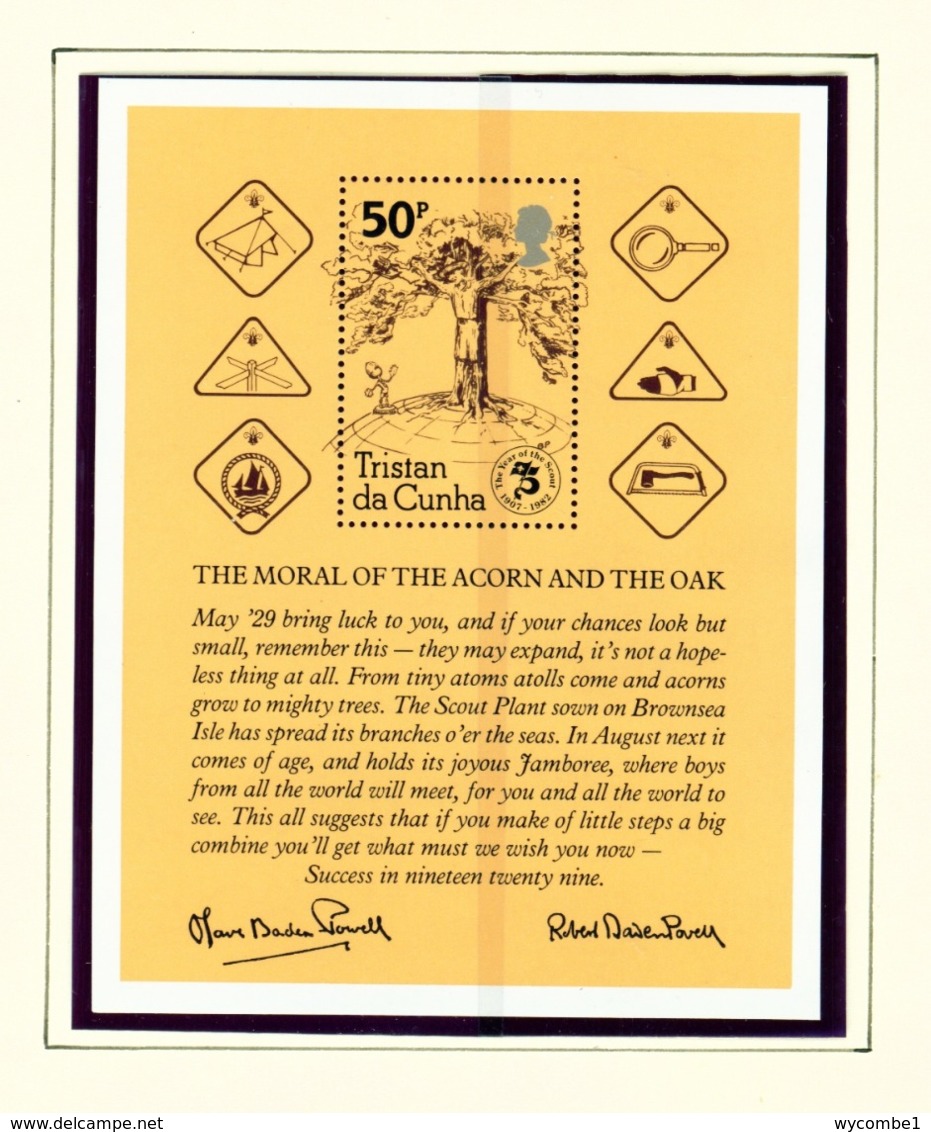TRISTAN DA CUNHA  - 1982 Scouts Miniature Sheet Unmounted/Never Hinged Mint - Tristan Da Cunha