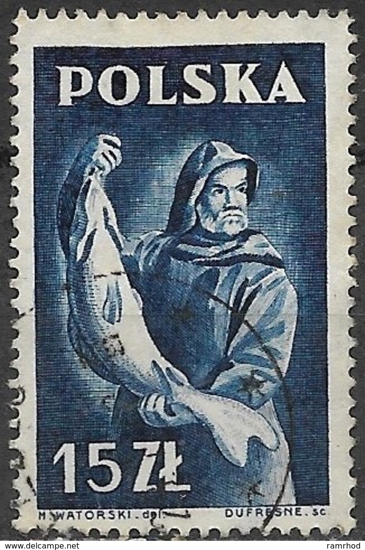 POLAND 1947 Occupations - 15z. Fisherman FU - Oblitérés