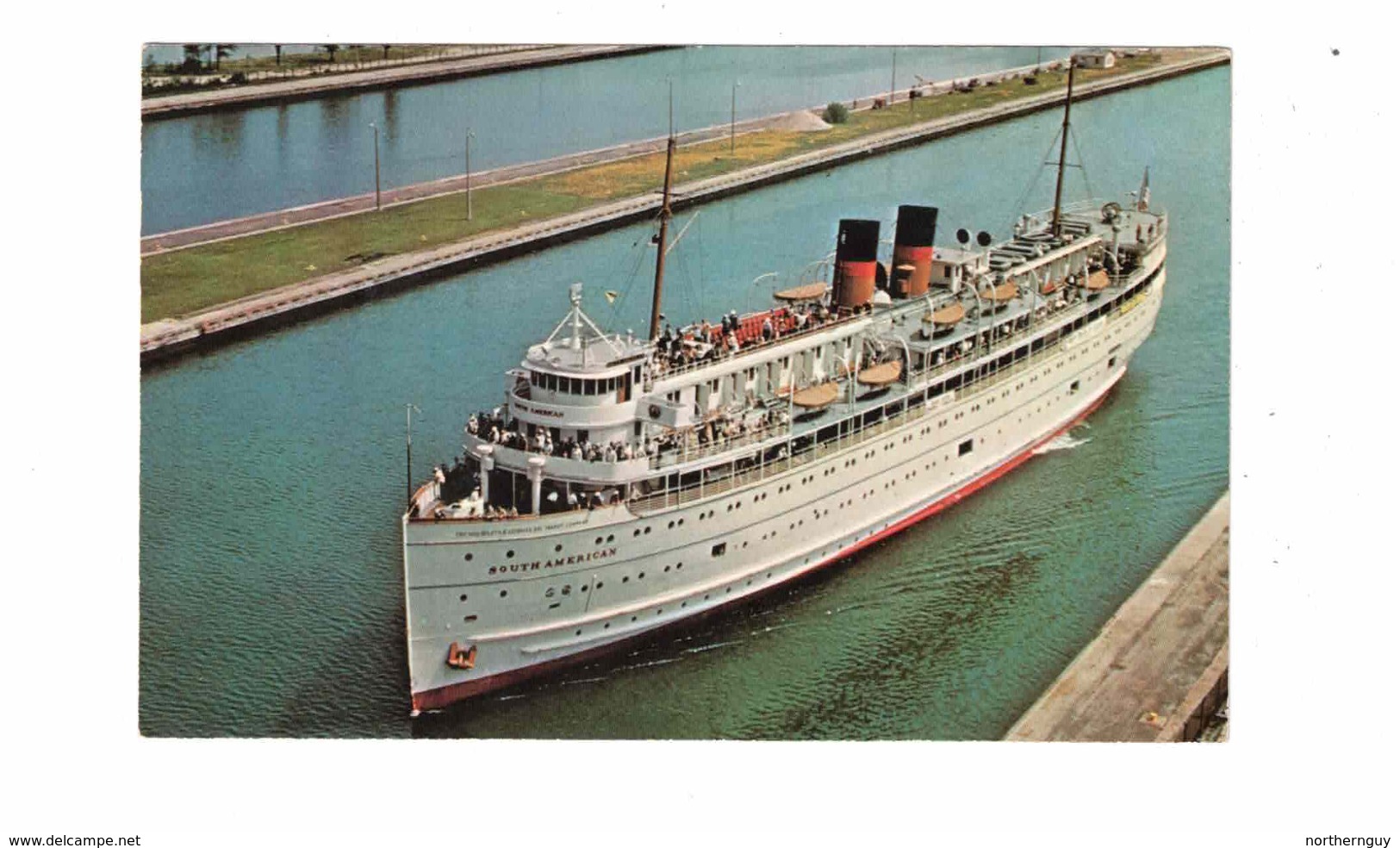 SAULT STE. MARIE, Ontario, Canada, "S. S. South American" Passenger Ship. Great Lakes, Old Chrome Postcard - Peterborough