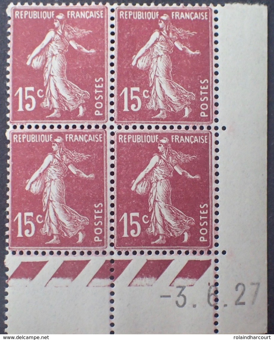 R1189/232 - 1927 - TYPE SEMEUSE - BLOC - N°189 (I) TIMBRES NEUFS** CdF Daté - ....-1929