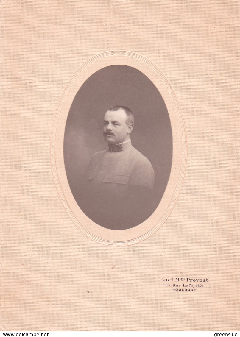 TOULOUSE MILITAIRE. 3 Regt.  Identifié Au Verso. 1918.  Portrait Anc. Mais. Provost Toulouse. 18 Cm X 13 Cm - Guerre, Militaire