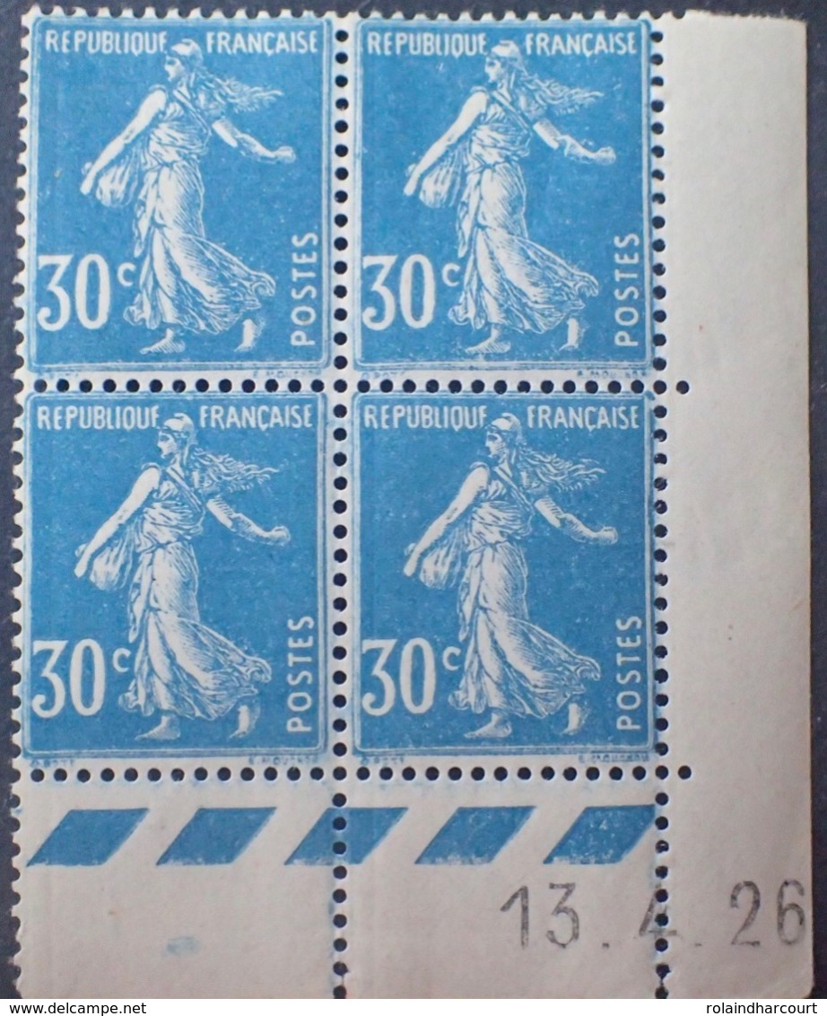 R1189/242 - 1926 - TYPE SEMEUSE - BLOC - N°192 (IIA) TIMBRES NEUFS** CdF Daté - ....-1929