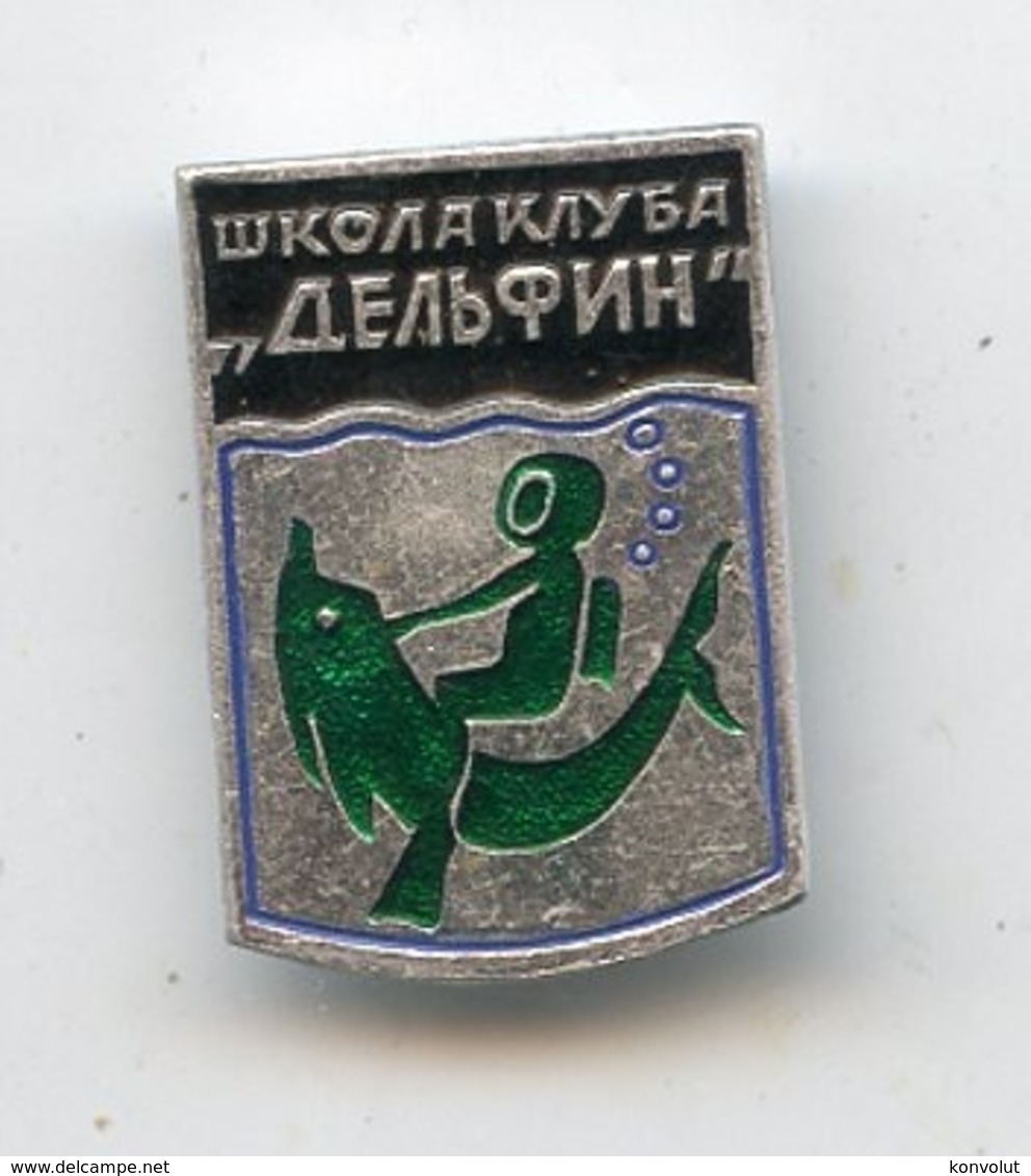 DOLPHIN Club 1970-1980s Underwater Padi Diving Plongeur Plongee Dauphin Pin Badge - Tauchen