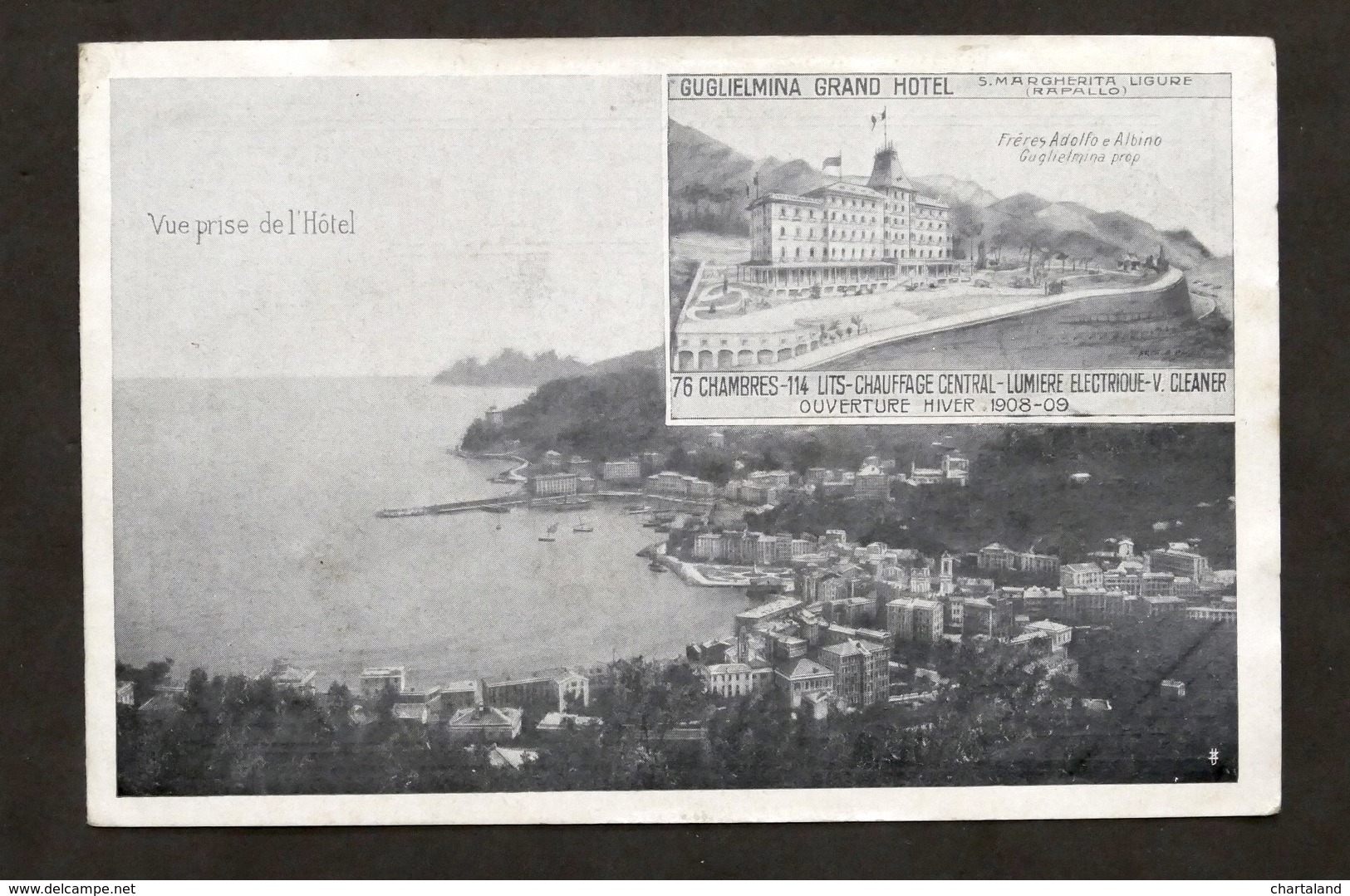 Turismo - Brochure Guglielmina Grand Hotel - Santa Margherita Ligure - 1908 - Publicidad