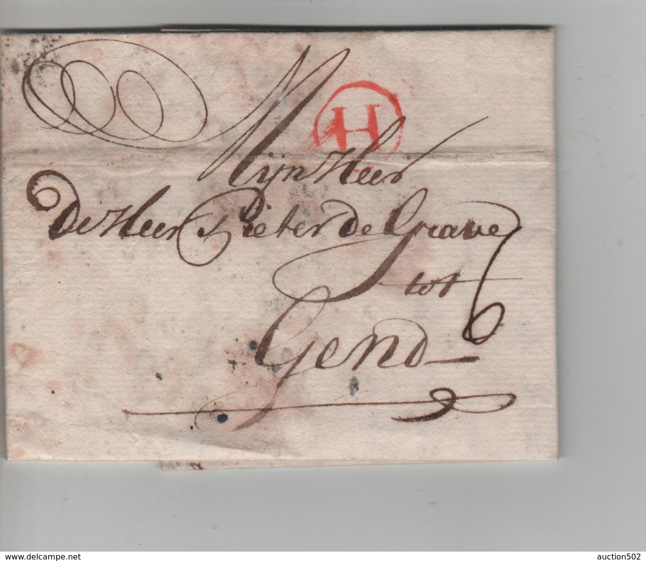 PR7580/ Precursor BMI Amsterdam 1769 H Holland Taxed 6 > Gend (Gent) - ...-1852 Prephilately