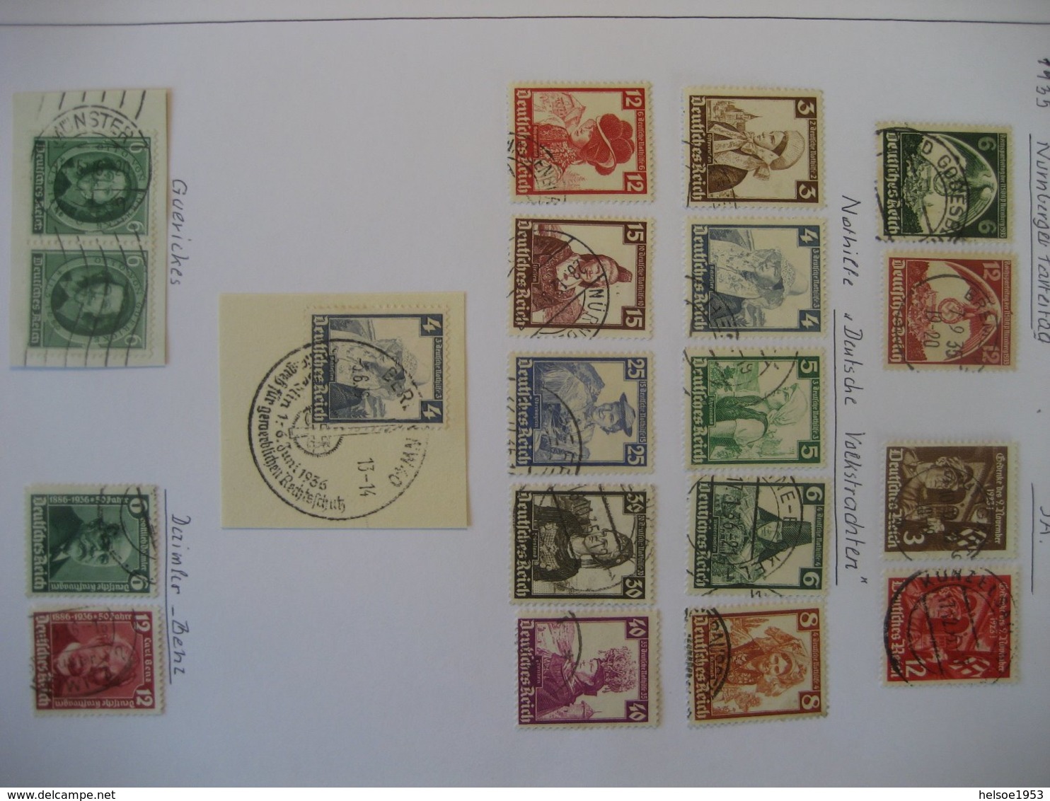 Deutschland/ Deutsches Reich- Reichsparteitag Mi. 586-87, 598-99, Nothilfe 588-97, Mi. 608, Daimler- Benz Mi. 604-605 - Used Stamps
