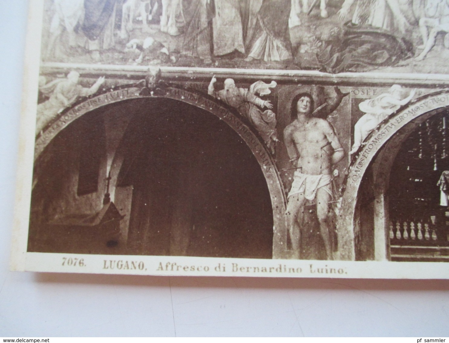 Altes Großes Foto Ca. 1930er Jahre Eventuell älter?? Format 24.5x20,5cm Lugano Affresco Di Bernadine Luino - Orte