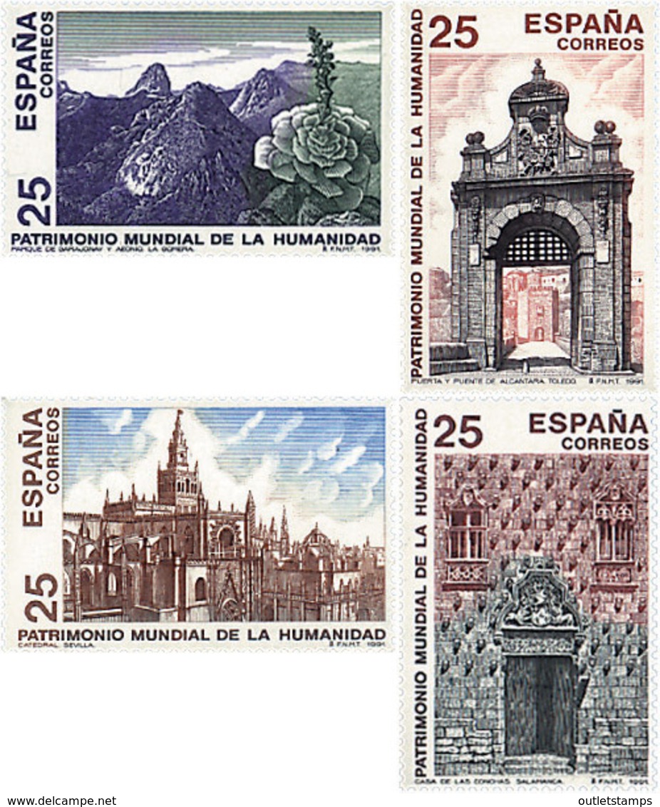 Ref. 88730 * NEW *  - SPAIN . 1991. HUMANITY WORLD HERITAGE. PATRIMONIO MUNDIAL DE LA HUMANIDAD - Nuevos