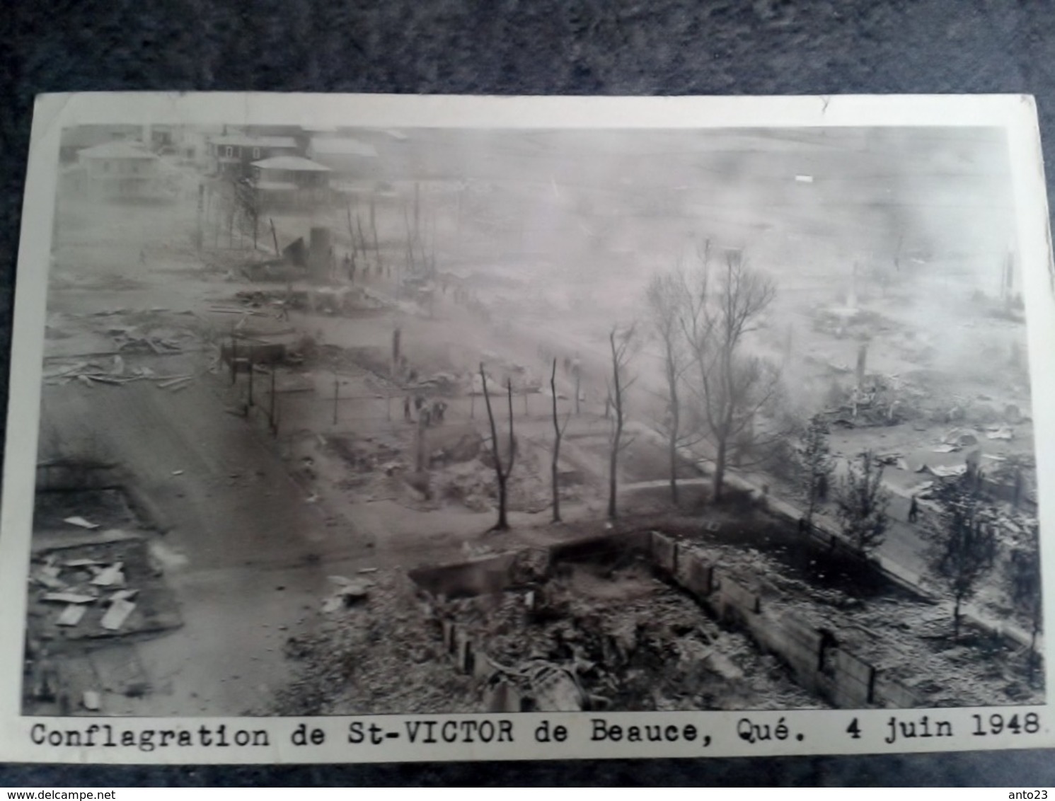 Cpa Conflagration St Victor  De Beauce Quebec 4 Juin 1948 - Other & Unclassified