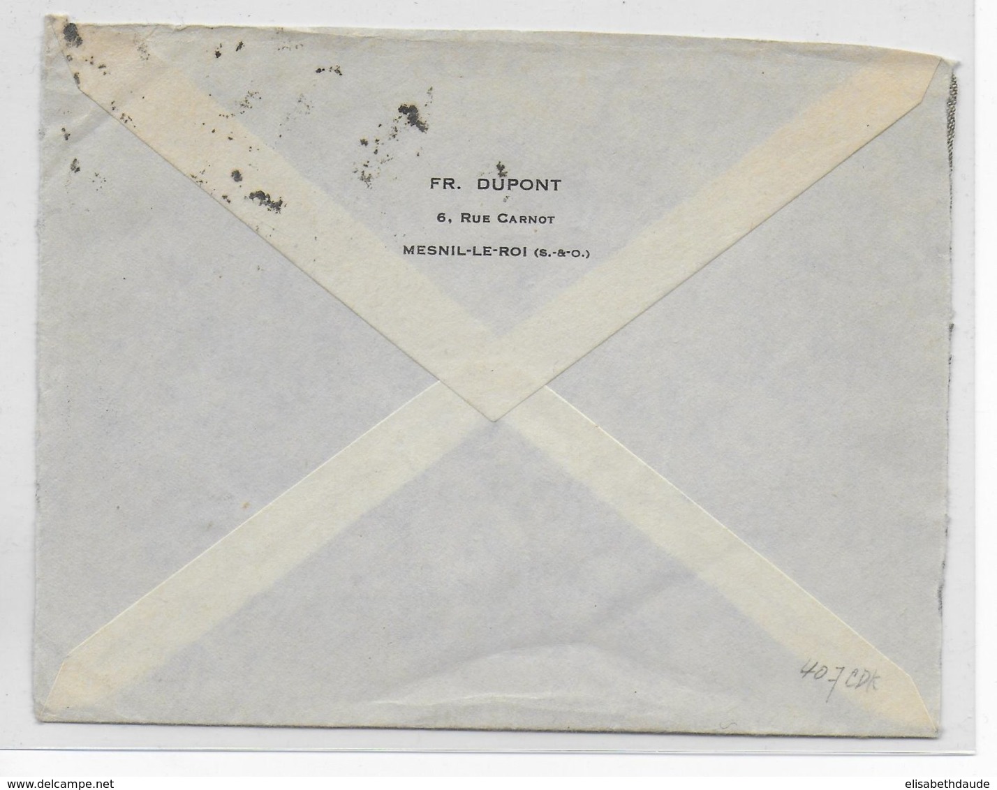 1938 - CERES TYPE 1938 - ENVELOPPE Avec DAGUIN De MAISONS-LAFFITTE => COPENHAGUE (DANEMARK) - HIPPODROME - 1921-1960: Période Moderne