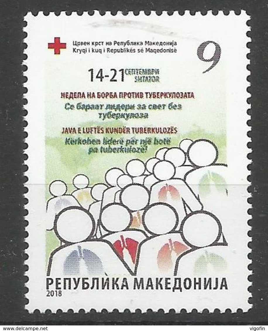 MK 2018-ZZ181 RED CROSS T B C, MACEDONIA, 1 X 1v, MNH - Macédoine Du Nord