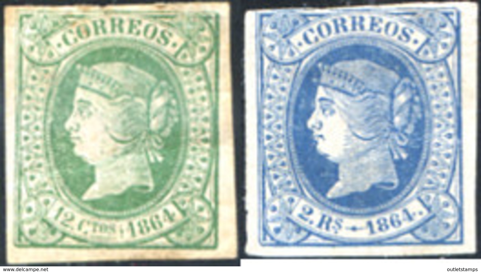 Ref. 285172 * HINGED *  - SPAIN . 1864. ISABEL II. ISABEL II - Nuevos