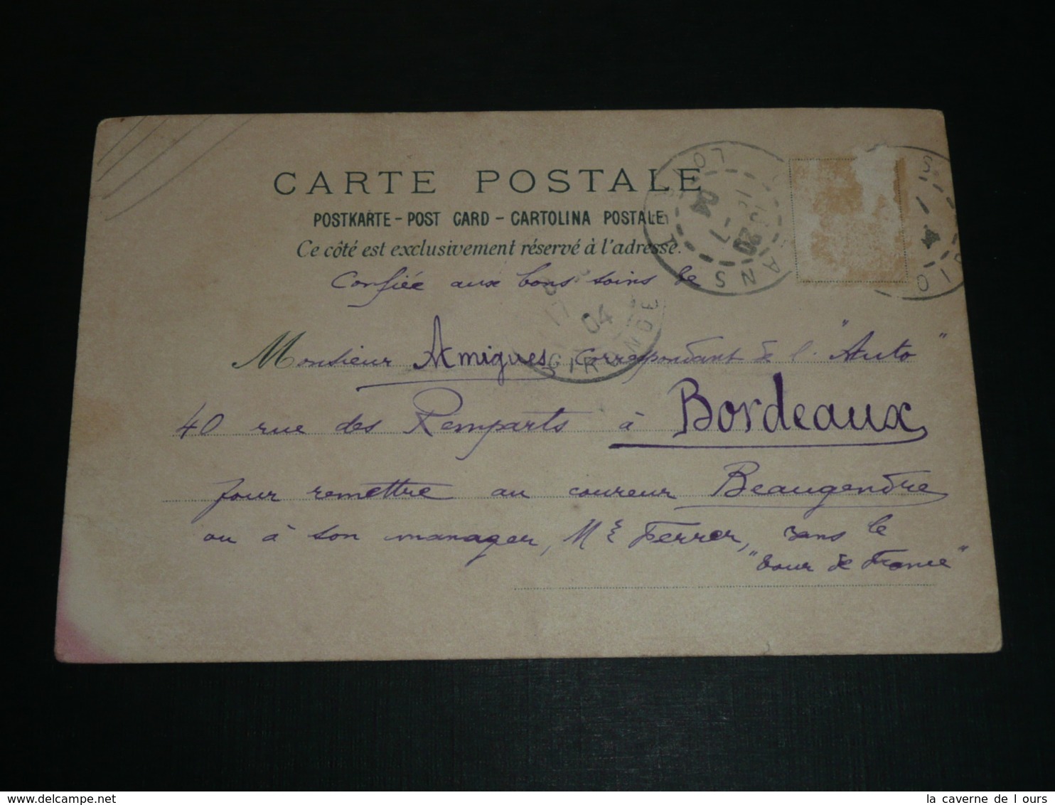 Rare CPA, Carte Postale Publicitaire, Pub. VALS Précieuse, Ilustrée Art Nouveau "On La Boit Pure", 1904 - Pubblicitari