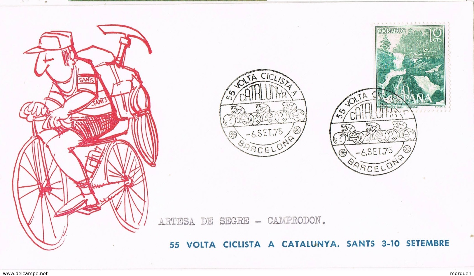 34401. Carta BARCELONA 1975. 55 Volta Ciclista Catalunya. Etapa ARTESA De SEGRE A CAMPRODON - Cartas & Documentos