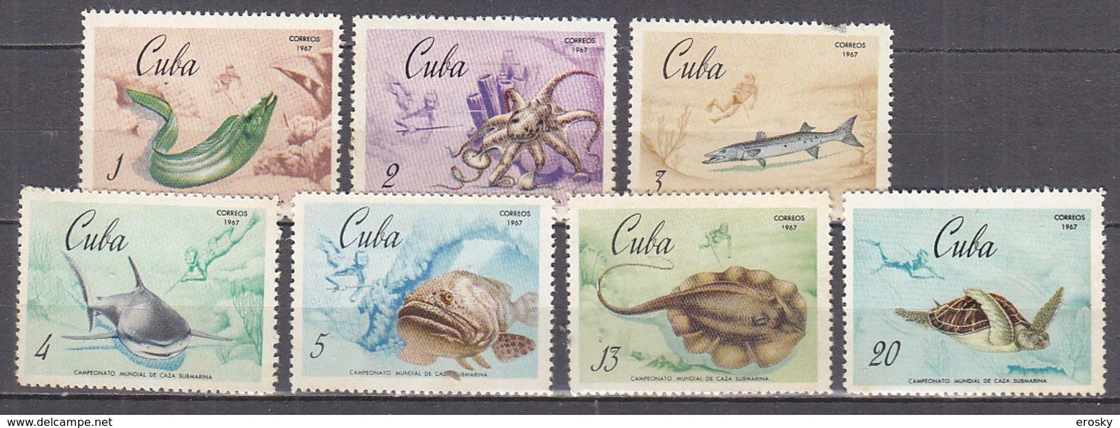 G0594 - CUBA Yv N°1158/64 * POISSONS (1159 DEFECTEUSE) - Neufs