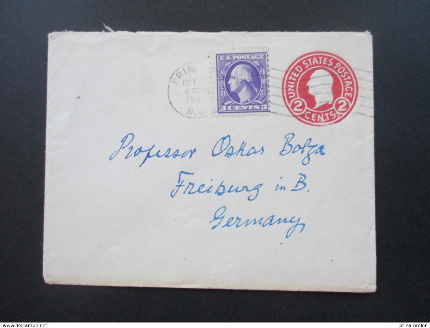 USA Belegeposten mit 59 Stk. 1887 -1939 Social Philately Dr. Oskar Bolza Mathematiker Korrespondenz GA mit Zusatzfrankat