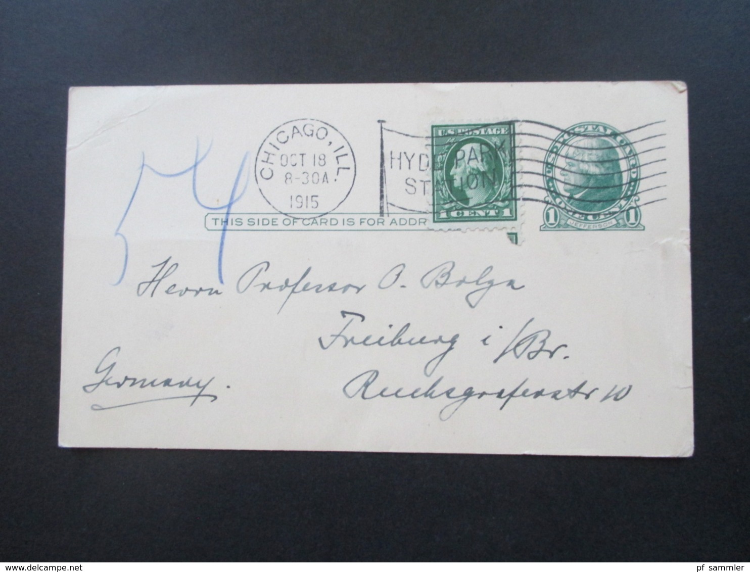 USA Belegeposten mit 59 Stk. 1887 -1939 Social Philately Dr. Oskar Bolza Mathematiker Korrespondenz GA mit Zusatzfrankat