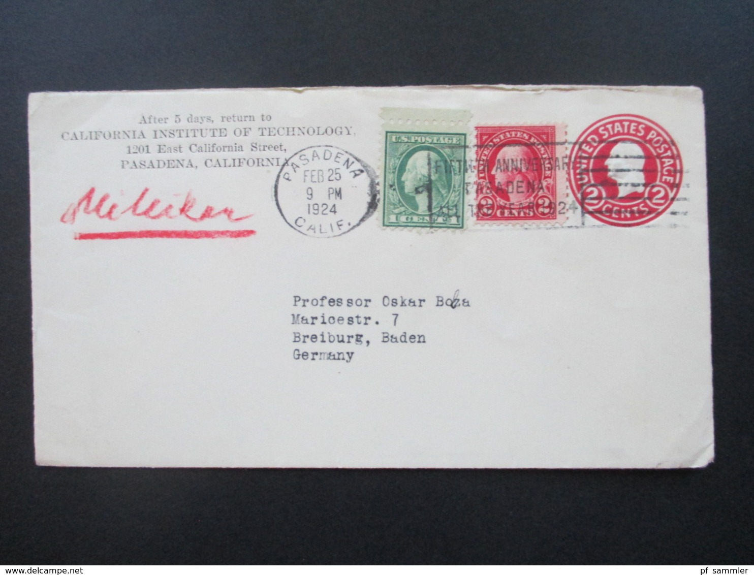 USA Belegeposten mit 59 Stk. 1887 -1939 Social Philately Dr. Oskar Bolza Mathematiker Korrespondenz GA mit Zusatzfrankat