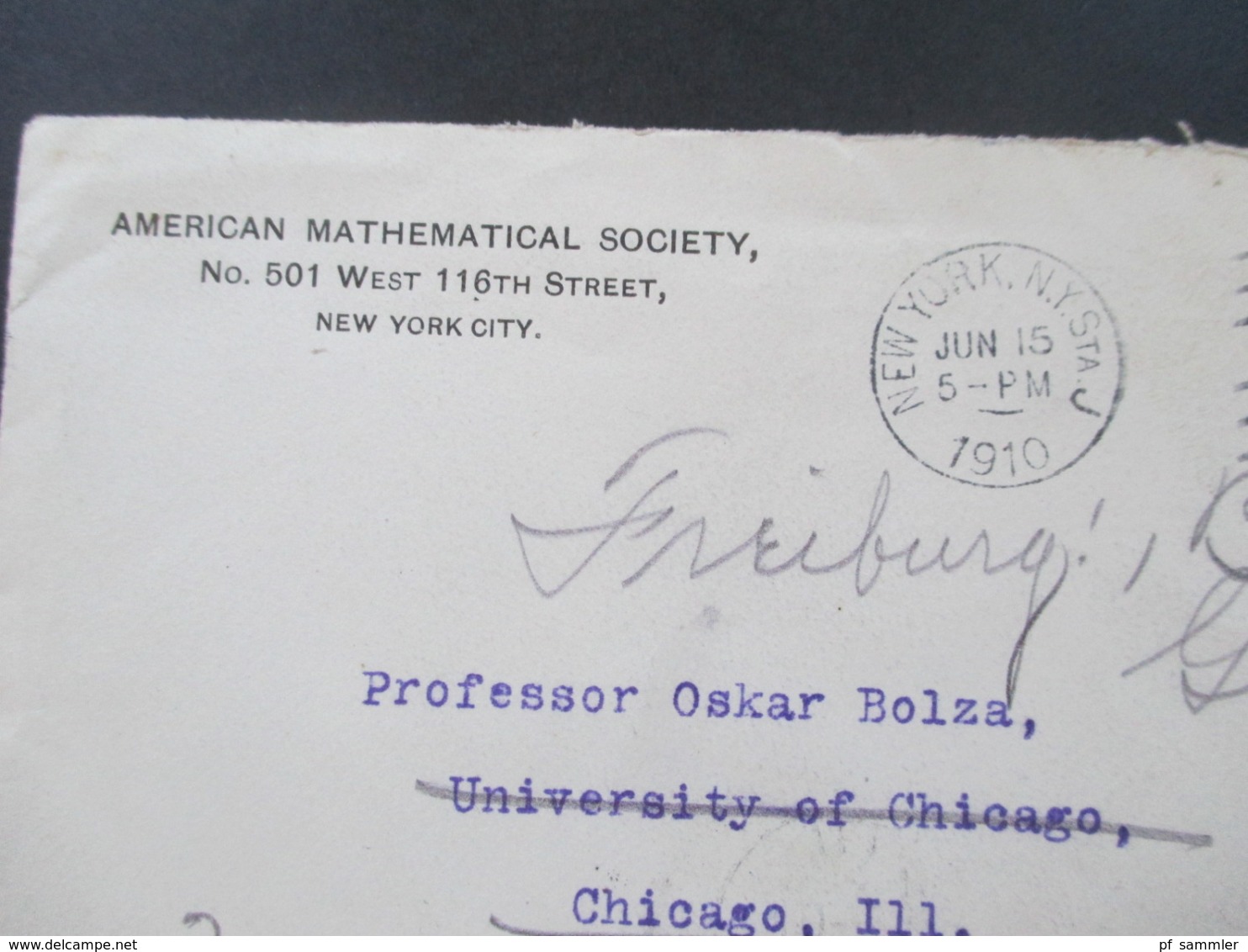 USA Belegeposten mit 59 Stk. 1887 -1939 Social Philately Dr. Oskar Bolza Mathematiker Korrespondenz GA mit Zusatzfrankat