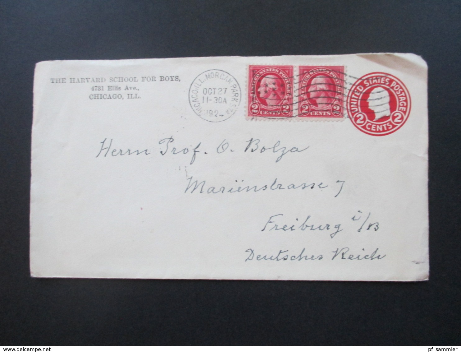 USA Belegeposten mit 59 Stk. 1887 -1939 Social Philately Dr. Oskar Bolza Mathematiker Korrespondenz GA mit Zusatzfrankat