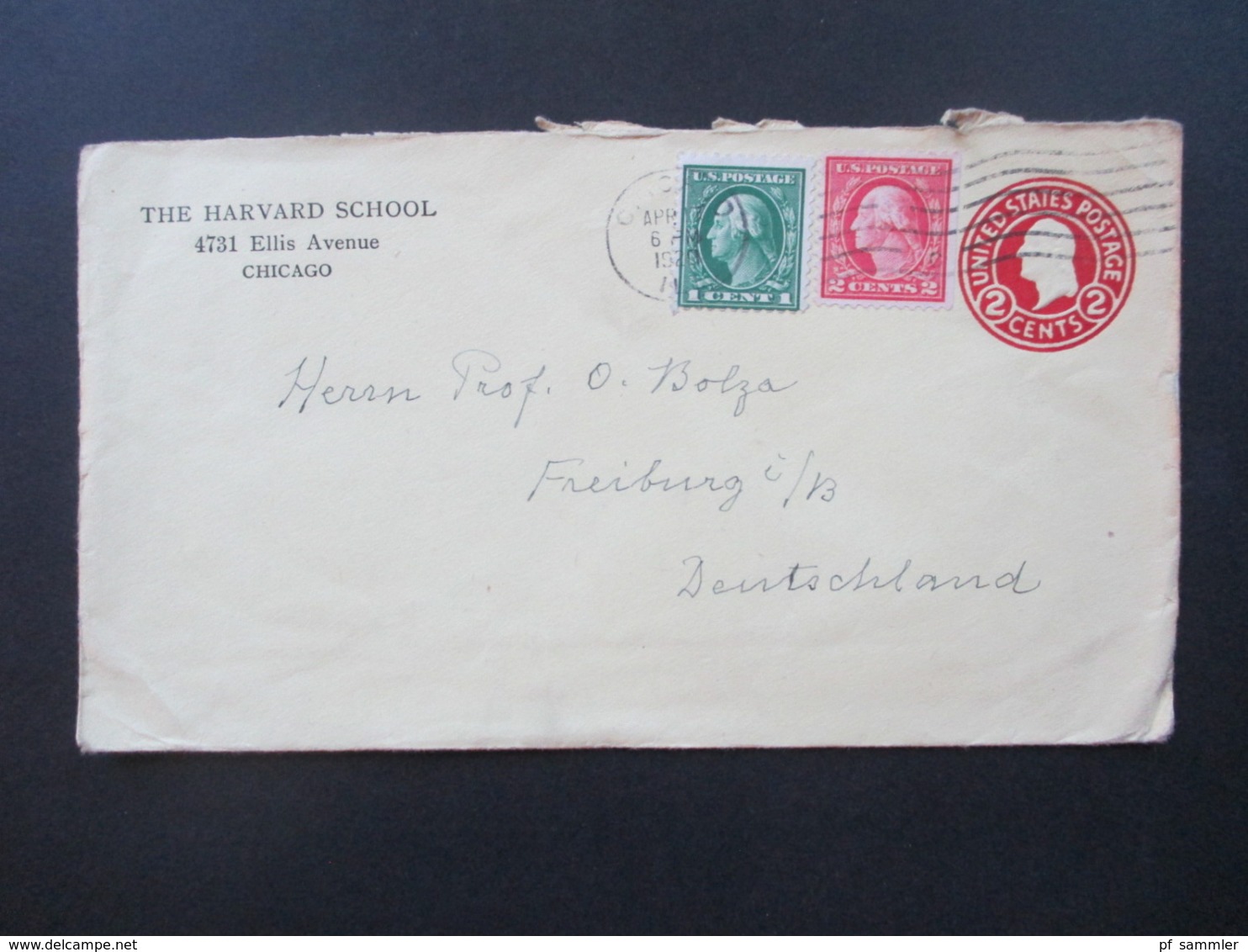 USA Belegeposten mit 59 Stk. 1887 -1939 Social Philately Dr. Oskar Bolza Mathematiker Korrespondenz GA mit Zusatzfrankat