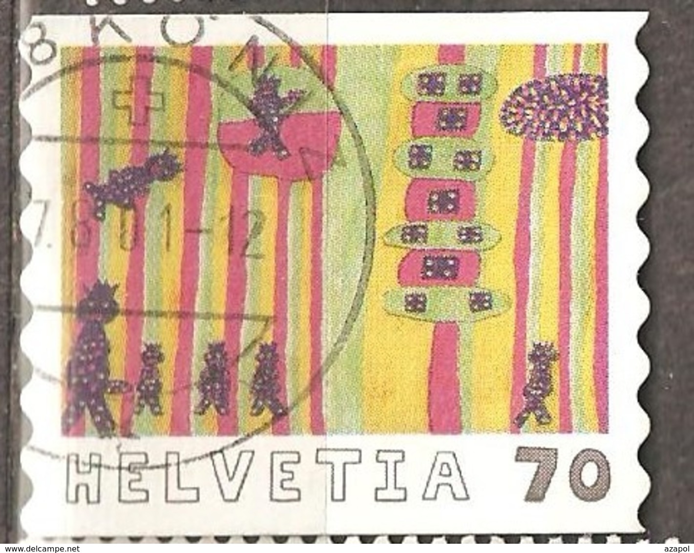 Switzerland: 1 Used Stamp From A Set, International Children Drawing Competion, 2000, Mi#1733 - Oblitérés