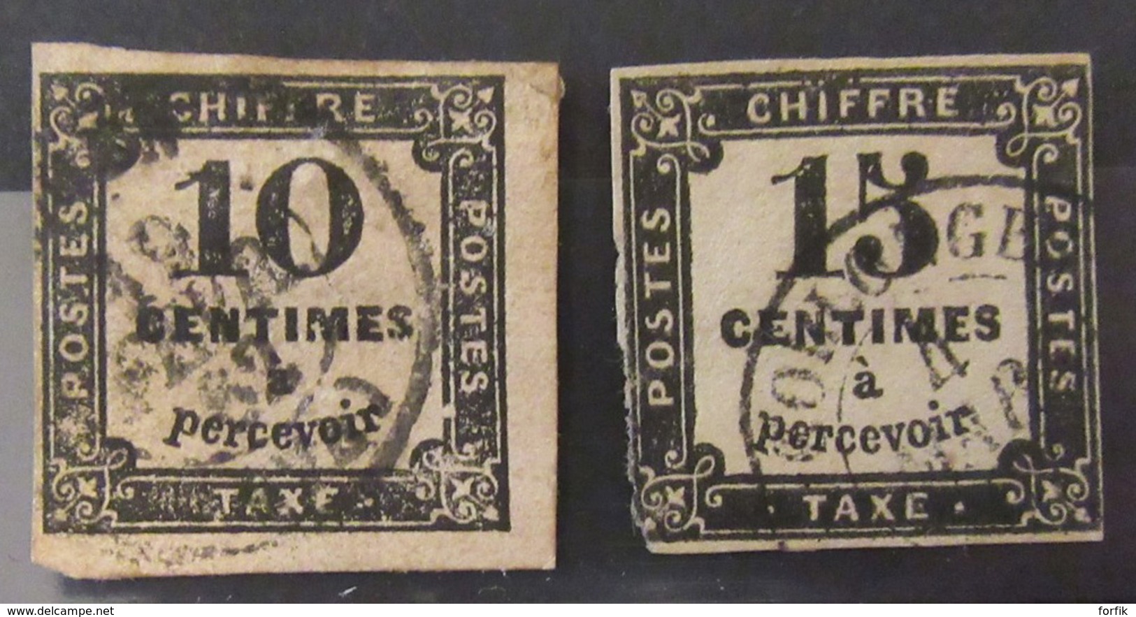 France - Période Classique - Timbres Taxe 10c Et 15c N°2 Et N°3 Oblitérés - 1859-1959 Used