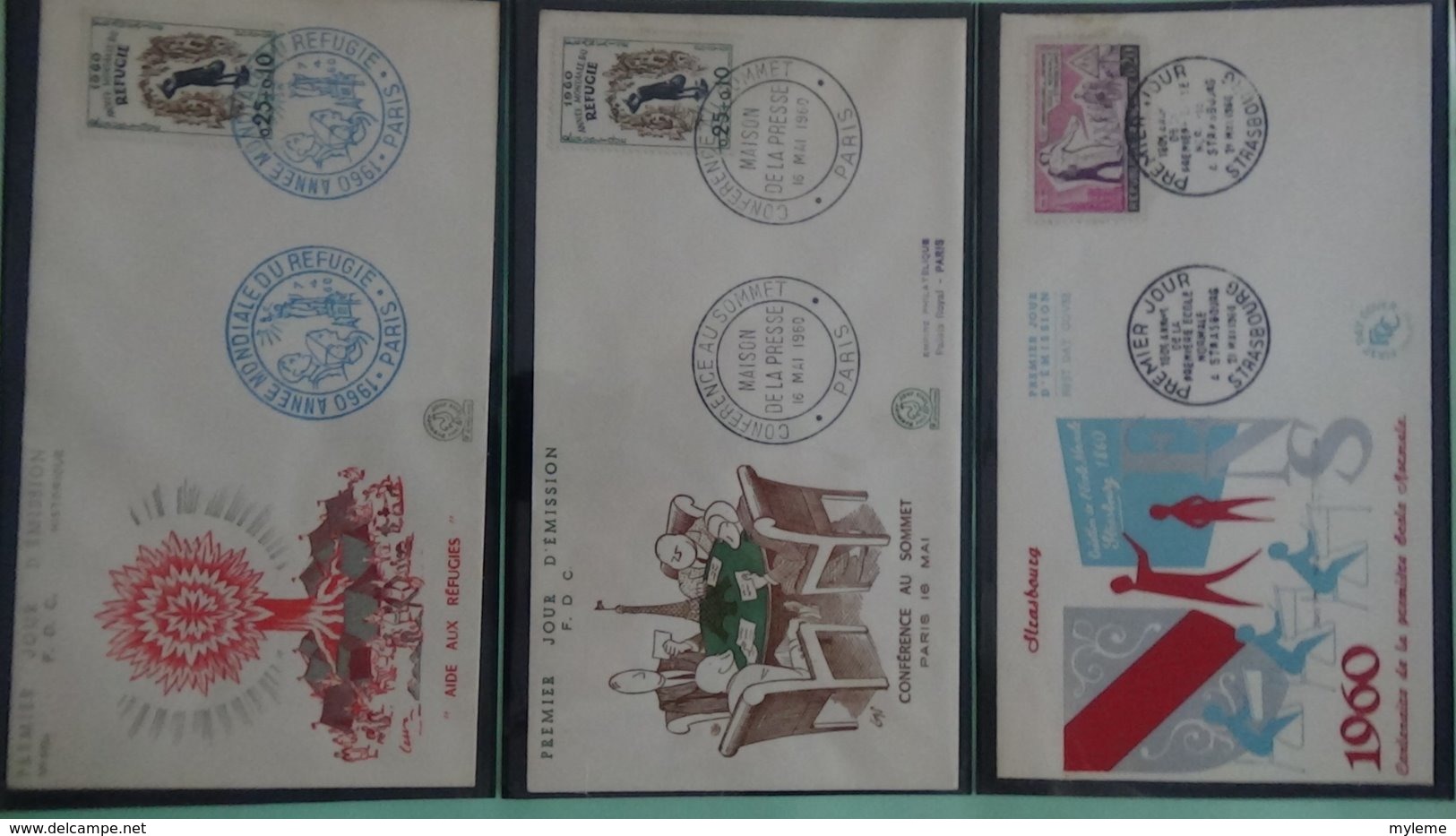 64 enveloppes 1er jour de France 1960 PORT OFFERT (lettre verte)  si ce lot dépasse les 10 euros soit 15cts/pièce