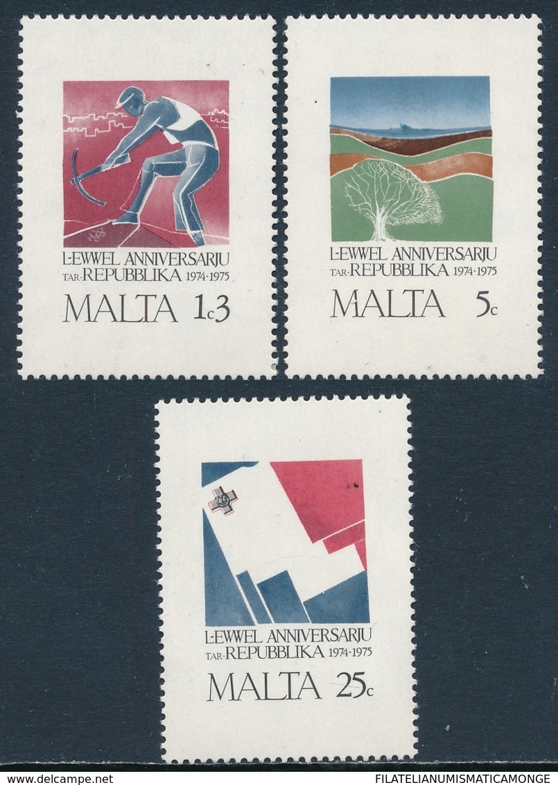 Malta 1975 ** Aniversario De La Republica (3 Valores) 00516/18 - Malte