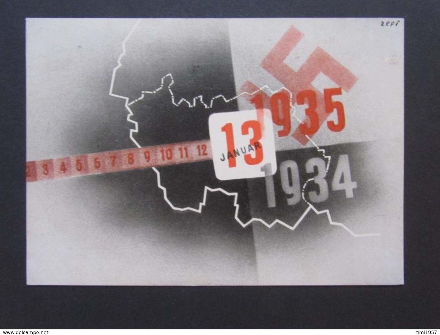Saar-Abstimmung 1935 Mit SST 13.1.1935 SAARABSTIMMUNG HEIL HITLER - Guerre 1939-45