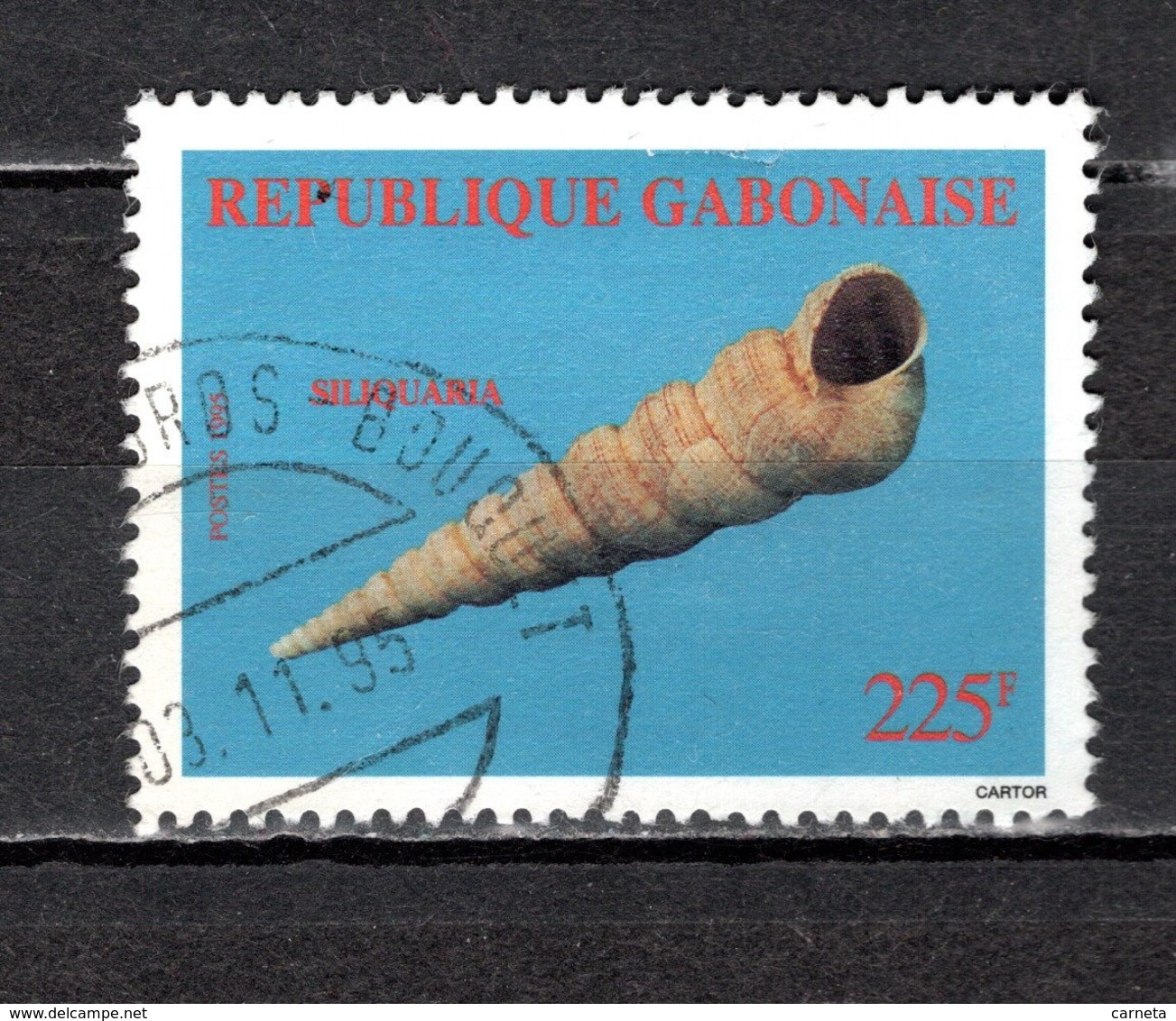 GABON  N° 782C  OBLITERE  COTE 7.50€   COQUILLAGE ANIMAUX - Gabon