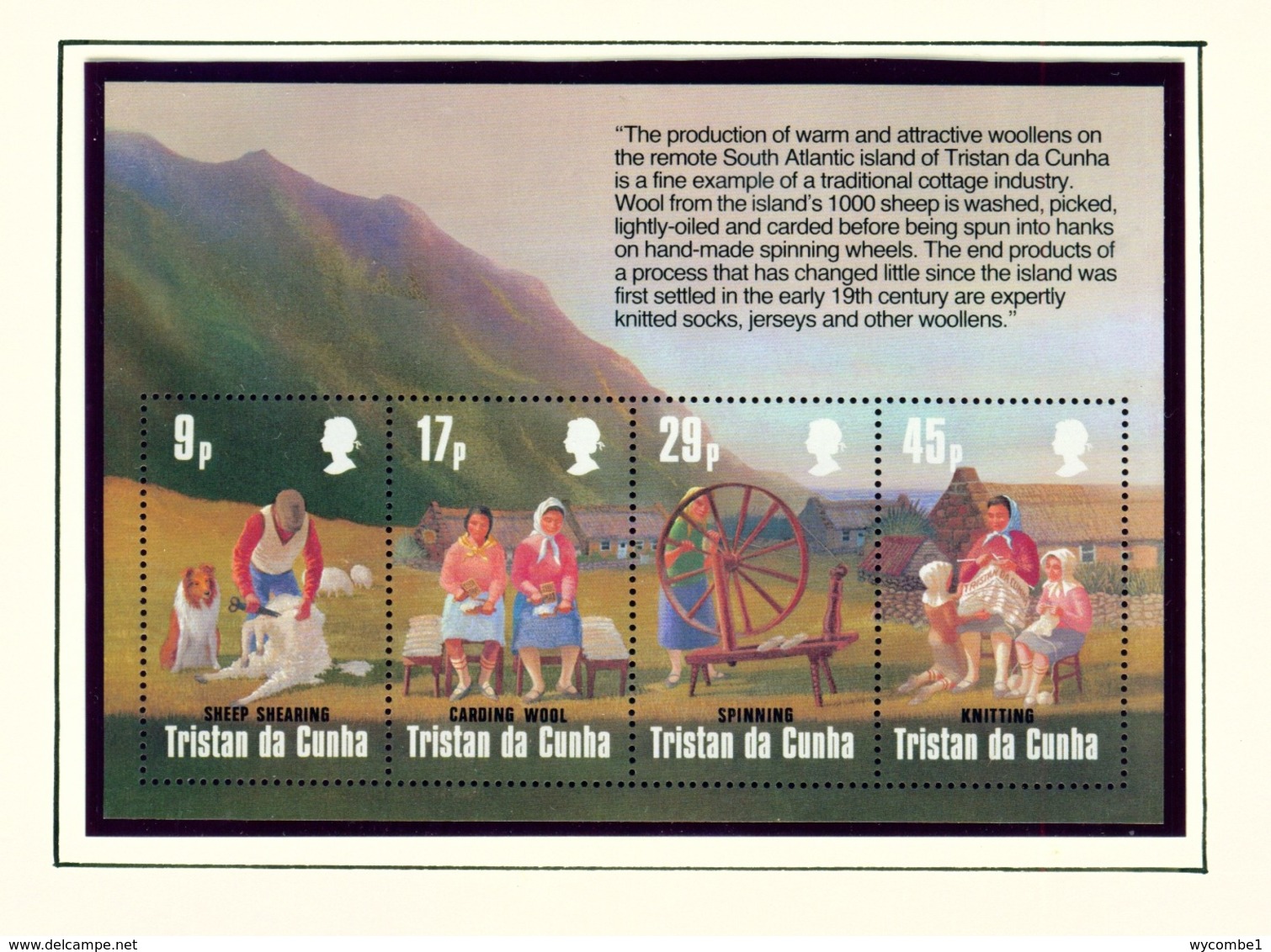 TRISTAN DA CUNHA  - 1984 Wool Industry Miniature Sheet Unmounted/Never Hinged Mint - Tristan Da Cunha