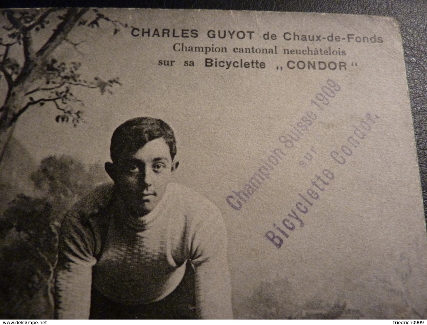 RAR * Charles Guyot Schweiz 1909 Fahrrad Condor  Cyclisme Radsport  Cycling Velo  Wielrennen - Cyclisme