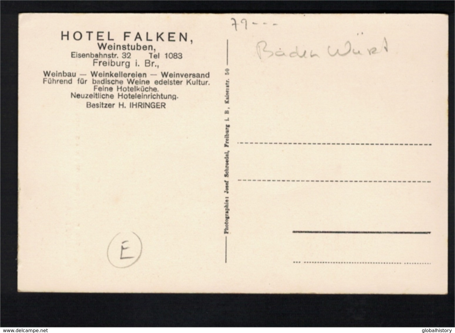 DE2632 - HOTEL FALKEN - WEINSTUBEN - FREIBURG I. Br. - EISENBAHNSTRAßE 32 - Freiburg I. Br.