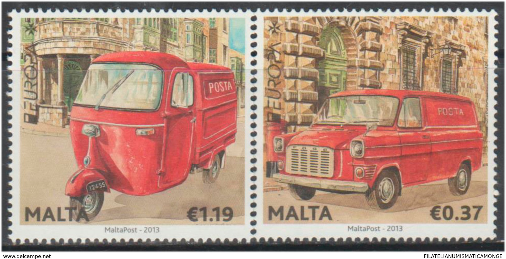 Malta 2013  Tema Europa   ** Malta 2013 (2v) Vehiculos Postales - Malta