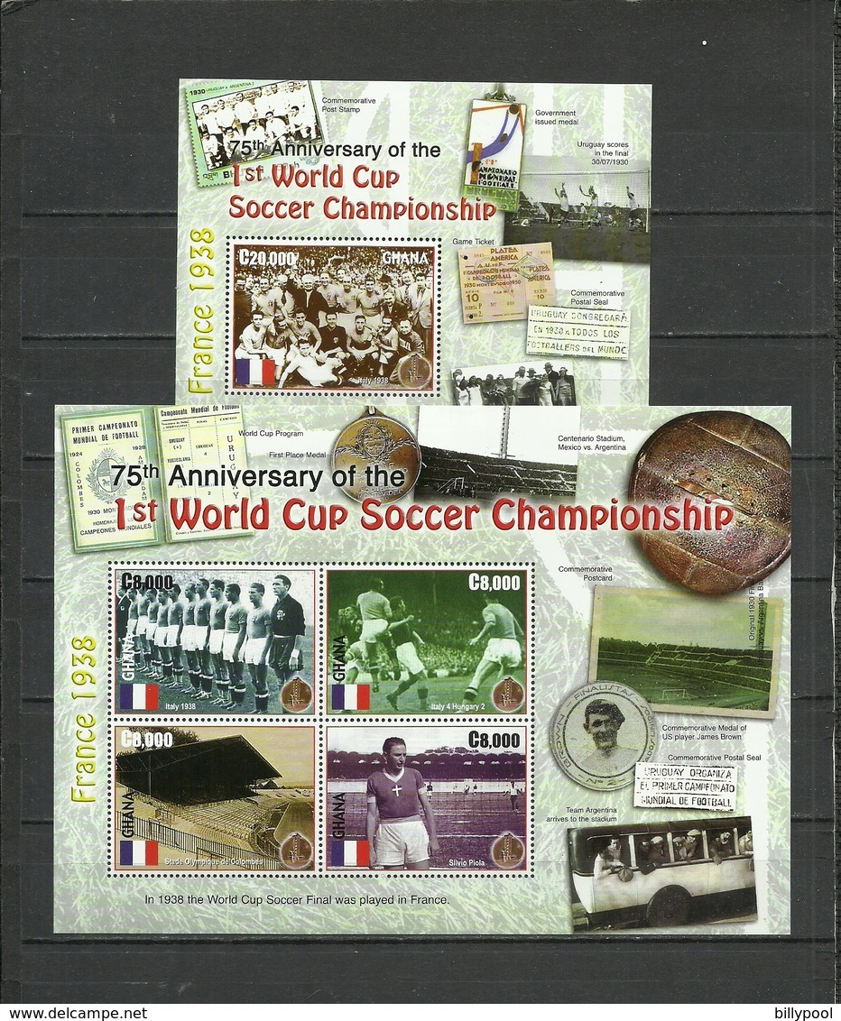 GHANA  2005   Soccer Football  75 Years Of First World Cup Team Of France Sheetlet+SS - Autres & Non Classés