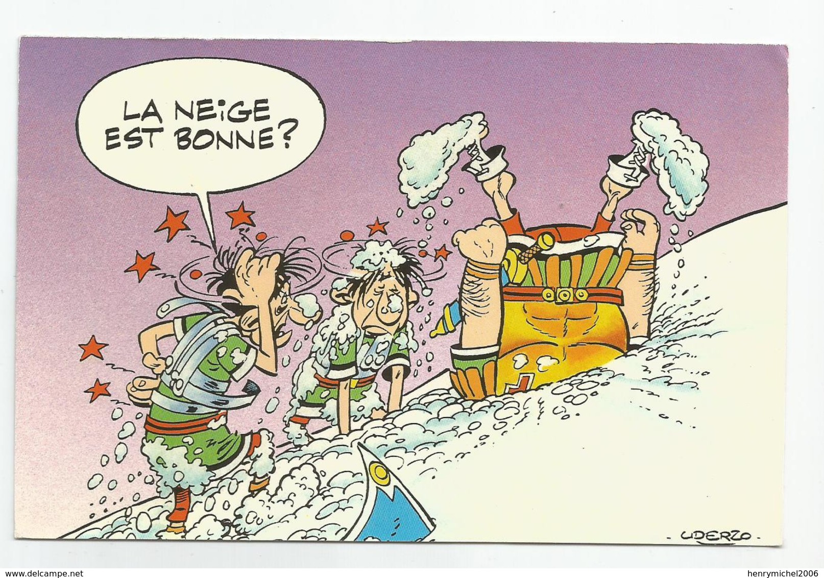 Cpm Uderzo La Neige Est Bonne Ed Gosciny 1969 - Bandes Dessinées