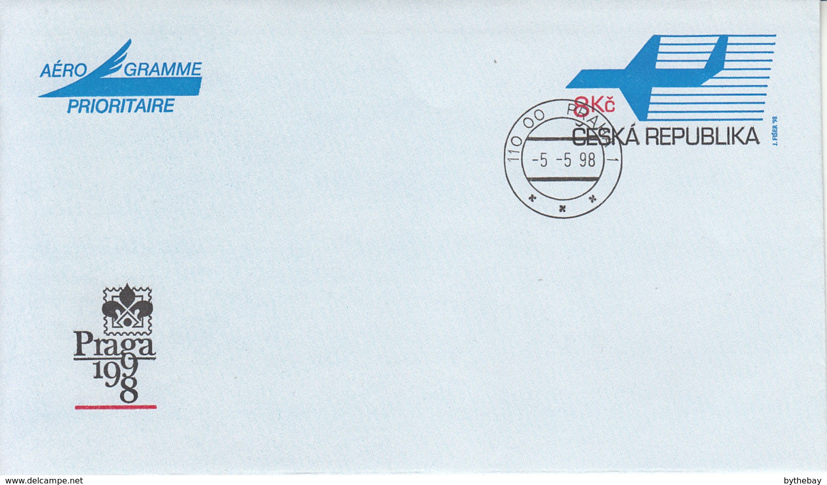 Czech Republic 1998 Aerogramme 8k Praga 1998 - Aerogramas