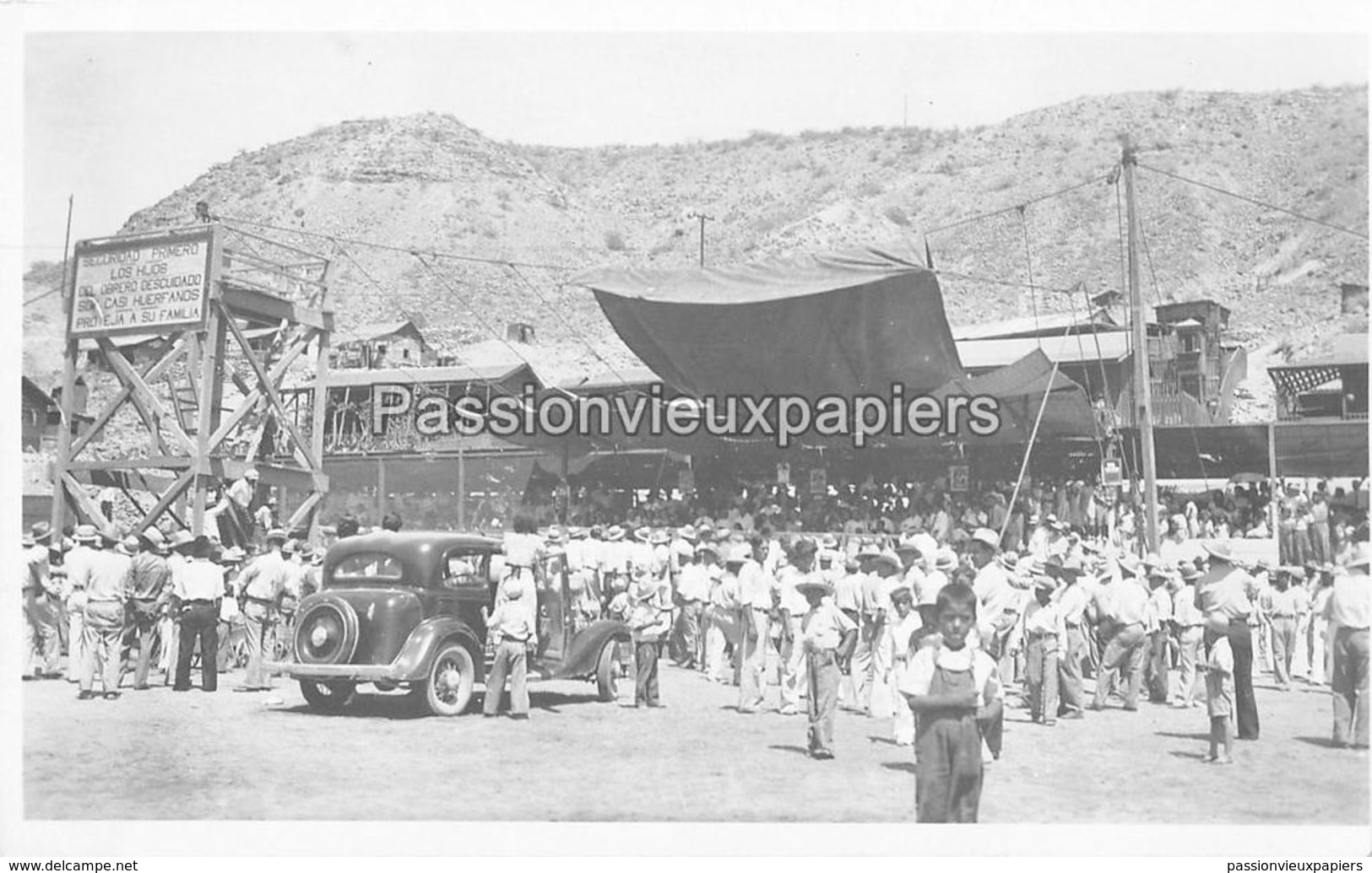 PHOTO SANTA ROSALIA  (années 1930 ?) COMPAGNIE Du BOLEO CONCOURS Du "SAFETY FIRST" (SEGURIDAD PRIMERO) - Messico