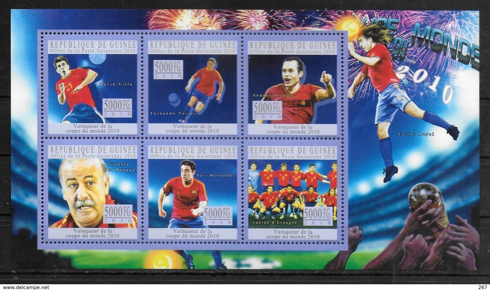 GUINEE  Feuillet   N°  5032/37  * *  ( Cote 15e ) Cup 2010 Football  Soccer  Fussball  Espagne - 2010 – South Africa