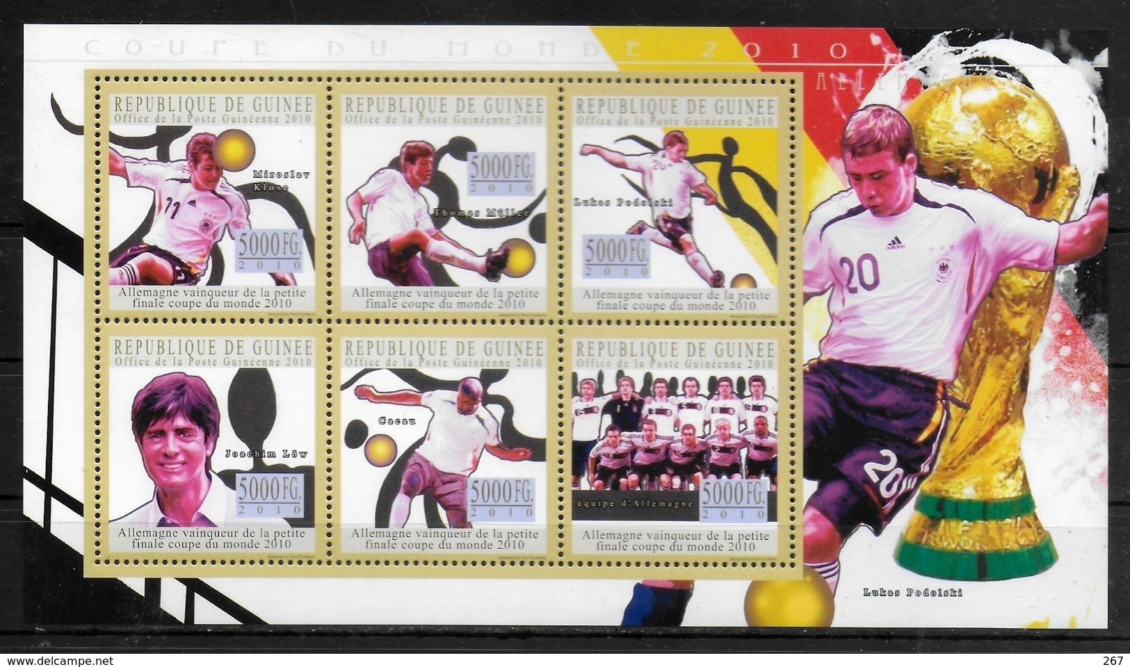 GUINEE  Feuillet   N°  5038/43  * *  ( Cote 15e ) Cup 2010 Football  Soccer  Fussball  Allemagne - 2010 – Südafrika