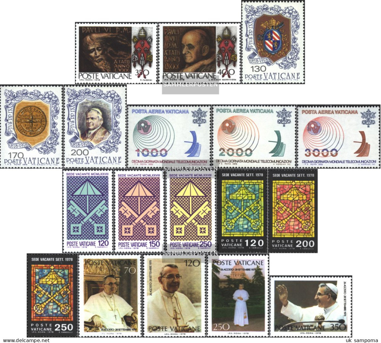 Vatikanstadt 718-735 (complete Issue) Volume 1978 Completeett Unmounted Mint / Never Hinged 1978 Paul, Pius, Sede Vacant - Unused Stamps