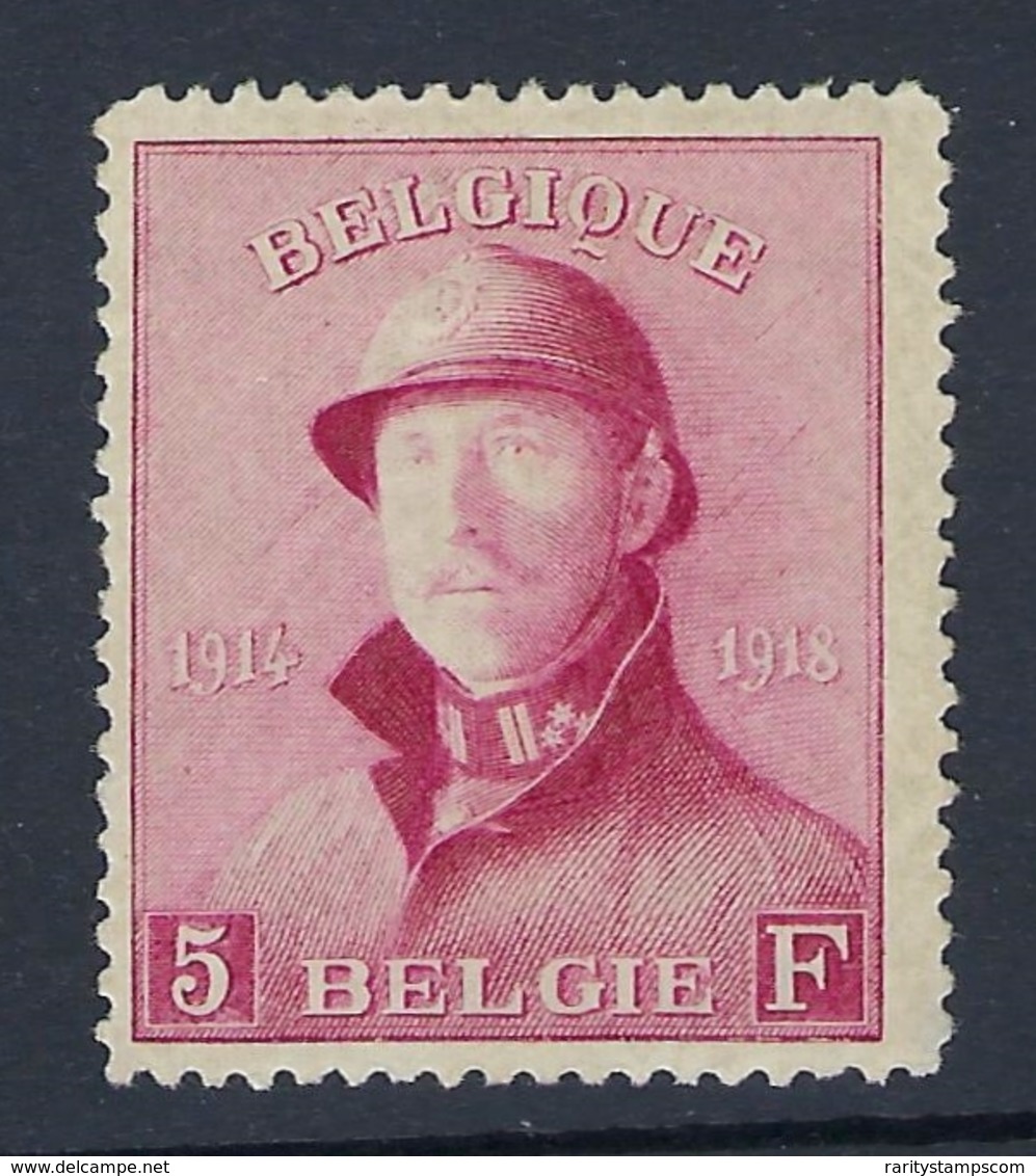 BELGIUM 1919 ALBERT I 5Fr CARMIN Nº 177 - 1919-1920 Roi Casqué