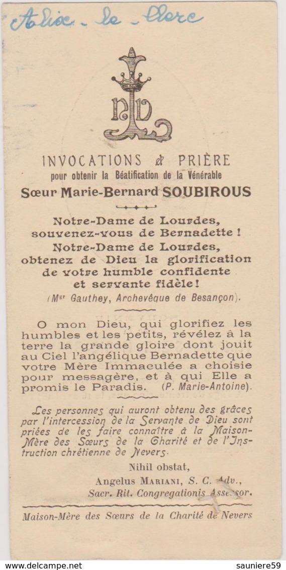 Relique Bienheureuse Bernadette Soubirous, Parcelle De Ses Vêtements, Lourdes, Nevers, Sainte, Ex Indumentis - Devotion Images