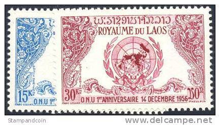 Laos C22-23 Miint Never Hinged Airmail Set From 1956 - Laos