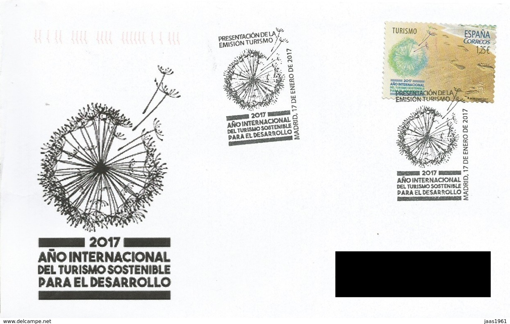 SPAIN. POSTMARK INTERNATIONAL YEAR OF SUSTAINABLE TOURISM FOR DEVELOPMENT. 2017 - Autres & Non Classés